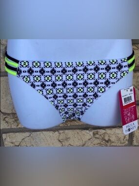 Hula Honey Bottoms Neon & Black Aztec Size XS